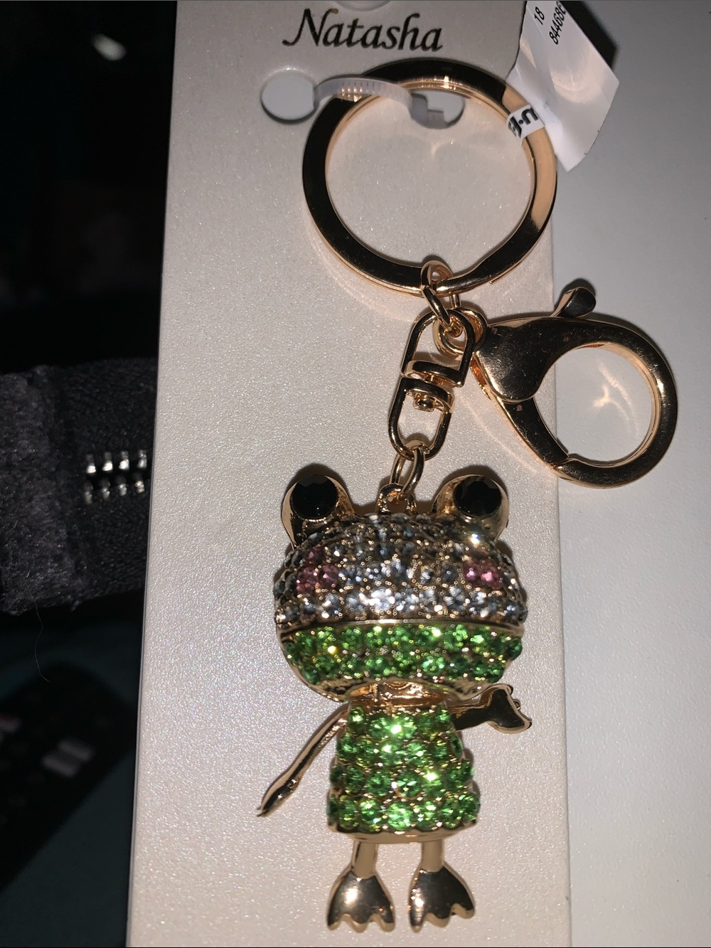 Natasha Crystal frog purse/bag charm Keychain